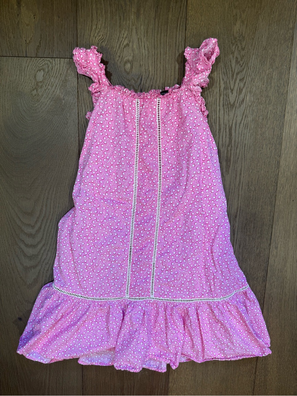 French Connection Girls Pink Floral Ruffle Tiered Sundress